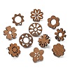 22Pcs 11 Styles Walnut Wood Stud Earring Findings MAK-CJ0001-17-3