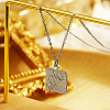 Non-Tarnish 304 Stainless Steel Square Pendant Necklace LS-CP3503-2-1