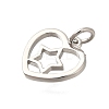 Heart Rack Plating Brass Charms KK-I716-21B-P-2