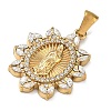 304 Stainless Steel Micro Pave Clear Cubic Zirconia Pendants CU-CBAF0F8-05B-G-2