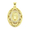Rack Plating Brass Micro Pave Clear Cubic Zirconia Pendants KK-B091-21G-04-1