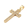 Brass Micro Micro Pave Clear Cubic Zirconia Pendants KK-A212-01D-G-2