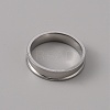 201 Stainless Steel Grooved Finger Ring Settings STAS-WH0027-27H-P-2