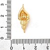 Brass Micro Pave Clear Cubic Zirconia Conch Shaped Connector Charms KK-A266-27G-3