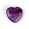 Dyed Natural Striped Agate Heart Palm Stone LS-G-WH0008-12-2