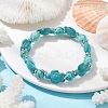 Synthetic Turquoise Tortoise Beaded Stretch Bracelets BJEW-TA00455-01-2