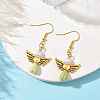 Angel Antique Golden Alloy & Resin Dangle Earrings EJEW-JE05686-03-2