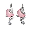 Brass Micro Pave Cubic Zirconia with Resin Pendants KK-Z103-05P-02-1