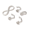 Brass Micro Pave Clear Cubic Zirconia Fold Over Clasps KK-A227-08P-2