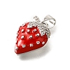 Brass Micro Pave Clear Cubic Zirconia with Enamel Pendants KK-G529-04P-2