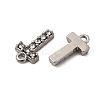 Letter 304 Stainless Steel Rhinestone Charms STAS-H240-24T-P-2