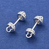 Brass Micro Pave Clear Cubic Zirconia Connector Charms KK-B134-43S-2