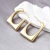 Trapezoid Brass Stud Earrings EJEW-S261-03G-2