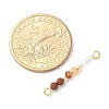 Faceted Round Natural Mixed Gemstone Beaded Connector Charms PALLOY-JF03530-5