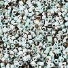 Spray Painted Picasso Cylinder Glass Seed Beads GLAA-T028-12A-08-2