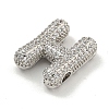 Platinum Plated Brass Micro Pave Cubic Zirconia Pendants KK-L073-001P-H-2