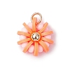 Handmade Polymer Clay & Glass Seed & Brass Pendants PALLOY-MZ00840-02-1