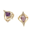 Brass Micro Pave Cubic Zirconia Cuff Rings for Women GG-CBA7610-11G-04-4
