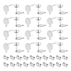 100Pcs Flat Round 304 Stainless Steel Ear Stud Components STAS-UN0053-60-1