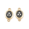 Brass Pave Clear Cubic Zirconia Connector Charms KK-L251-19G-01-1
