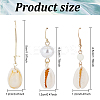 3 Pairs 3 Style Narural Shell Dangle Earrings EJEW-AN0001-70-2