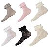 8 Pairs 6 Colors Nylon Women's Socks AJEW-CN0004-36-1