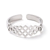Non-Tarnish 304 Stainless Steel Sailor's Knot Open Cuff Ring LS-RJEW-P037-04P-2