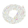 AB Color Plated Transparent Glass Teardrop Beads Strands LS-EGLA-T029-08B-2