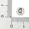 925 Sterling Silver Flat Round with Letter Beads STER-G044-01AS-D-3