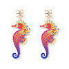 Ocean Acrylic & Alloy Dangle Earrings for Women WG27996-01-1