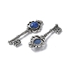 Key Brass Natural Lapis Lazuli Big Pendants KK-D361-01AS-29-2