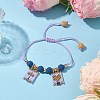 Natural Lava Rock & Natural Amethyst & Glass Seed Beaded Braided Bracelets BJEW-MZ00063-03-2
