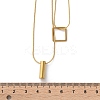 316 Surgical Stainless Steel Double Layer Column & Square Pendant Necklaces NJEW-P324-04G-3