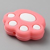 Cat Paw Print Food Grade Eco-Friendly Silicone Focal Beads LS-SIL-WH0012-040C-2