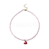 4Pcs 4 Style Natural Rose Quartz & Glass Seed Beaded Necklaces Set NJEW-JN03953-4
