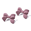 Spray Painted CCB Plastic Bowknot Stud Earring Findings CCB-Q091-07F-1