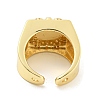 Square Clear Cubic Zirconia Open Cuff Ring RJEW-L121-037G-3
