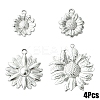 4Pcs 4 Styles 304 Stainless Steel Pendants STAS-YW0003-42P-1