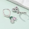 Brass Micro Pave Cubic Zirconia Hoop Earrings EJEW-R016-15P-3