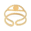 Ion Plating(IP) 304 Stainless Steel Enamel Cuff Finger Rings RJEW-L107-054G-01-3