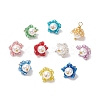 Cylinder Seed Beaded Flower Pendants PALLOY-MZ00705-1