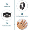 6Pcs 3 Colors Stainless Steel Plain Band Rings RJEW-CF0001-02-4