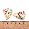 Rack Plating Alloy Enamel Pendants PALLOY-T091-15B-3
