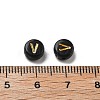 Plating Opaque Acrylic Beads OACR-R005-03V-3