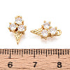 Brass Pave Clear Cubic Zirconia Pendants KK-T077-56G-3