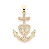 Brass Micro Pave Clear Cubic Zirconia Pendants KK-N268-88G-1
