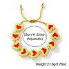 Handmade Heart Resin & Brass Bead Braided Bracelets JT1412-4-2
