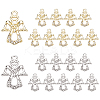 20Pcs 2 Colors Brass Micro Pave Cubic Zirconia Charms KK-PH0002-51-WH-1