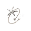 Non-Tarnish 304 Stainless Steel Open Cuff Ring RJEW-M167-08B-P-1