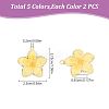 10Pcs 5 Colors Rack Plating Alloy Enamel Pendants ENAM-YW0004-73-3